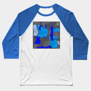 Mazipoodles Psychedelic Egyptian Collage Blue Gray Baseball T-Shirt